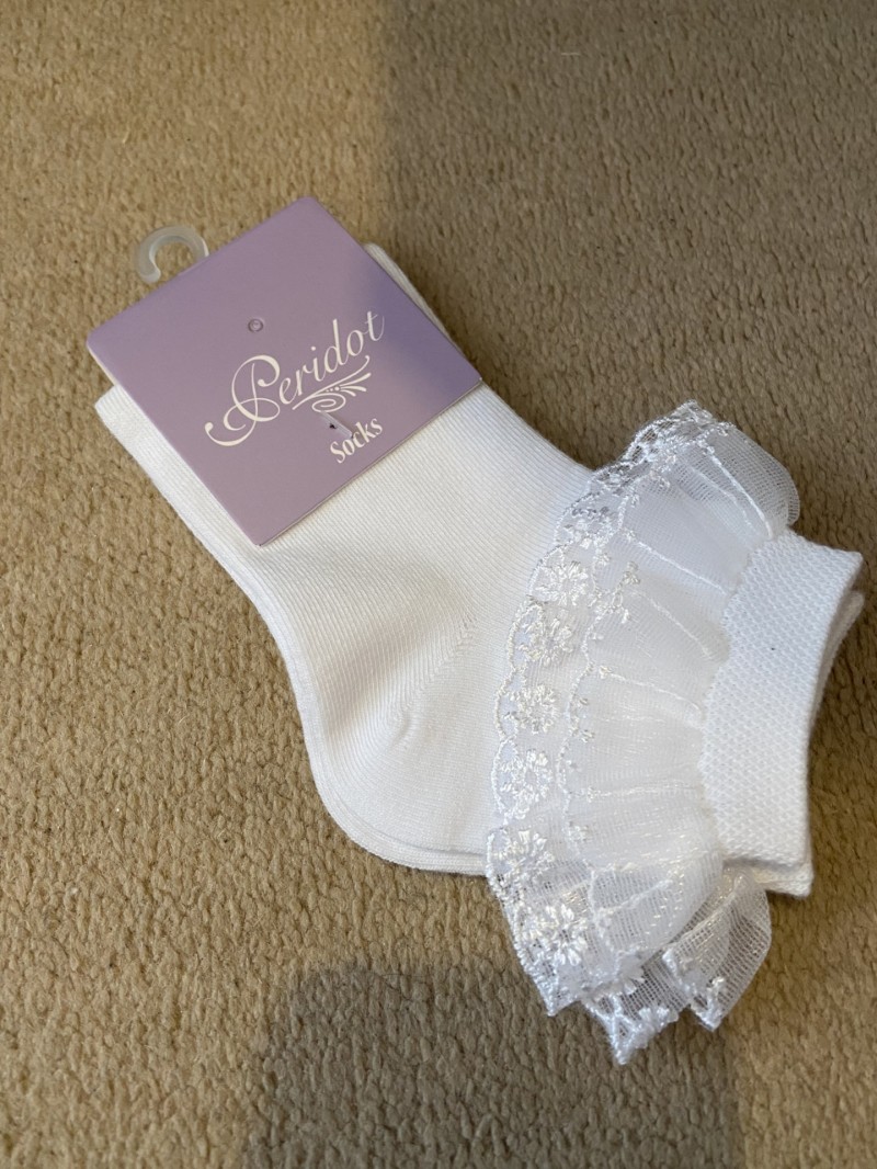Communion Socks with Double Lace Frill