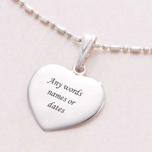 ***UK CUSTOMERS ONLY***Personalised Girls Sterling Silver Necklace - Engraved Heart