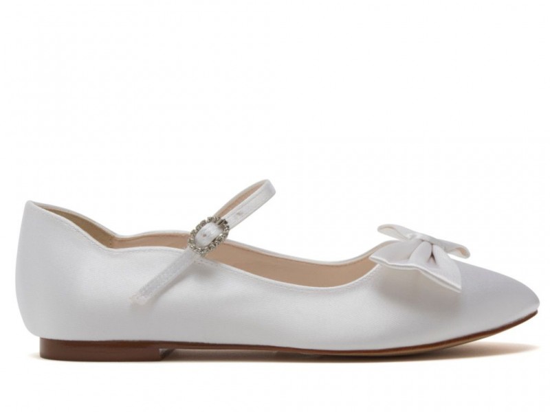 Rainbow Club - Daisy - White Ballet Pumps with Bow