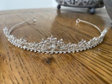 Silver Communion Tiara with diamante - CH265