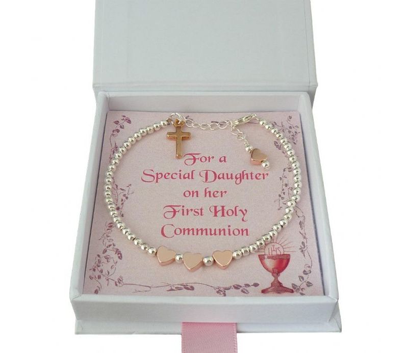 First Communion Bracelet with Mixed Metals