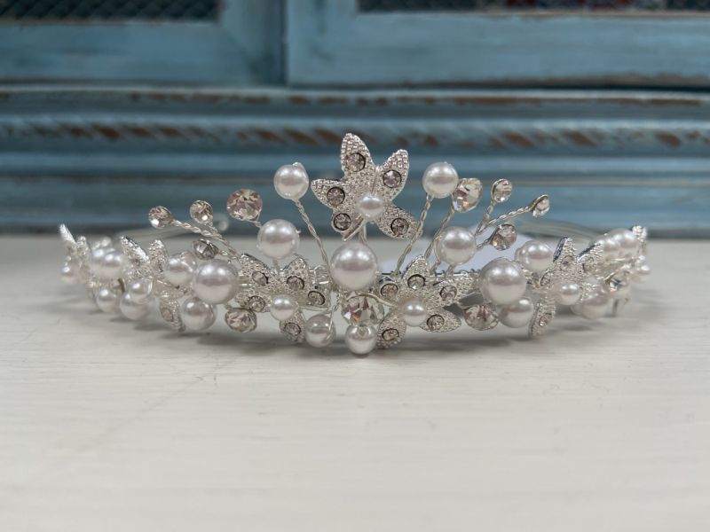 Communion Tiara with Pearls - Style 4912