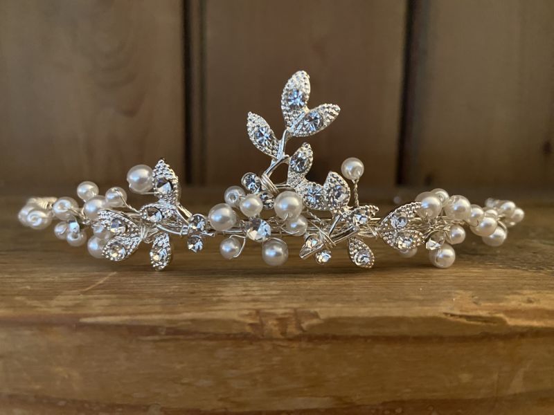 First Holy Communion Tiara - Sparkling Diamante & Pearl - Little People 5271