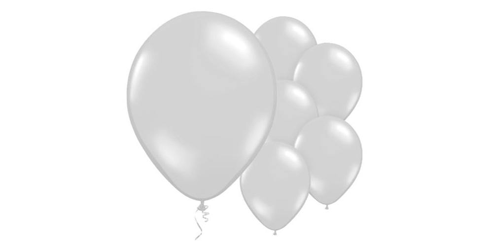 silver balloons 11" metallic latex