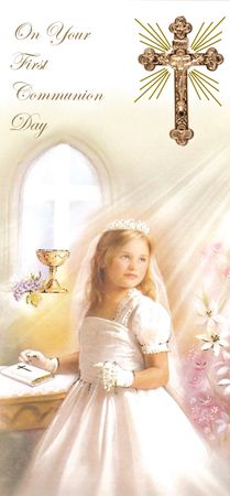 Girl's First Communion Card in a Box - C2316