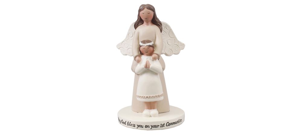 Guardian Angels & Praying Communion Girl Figurine
