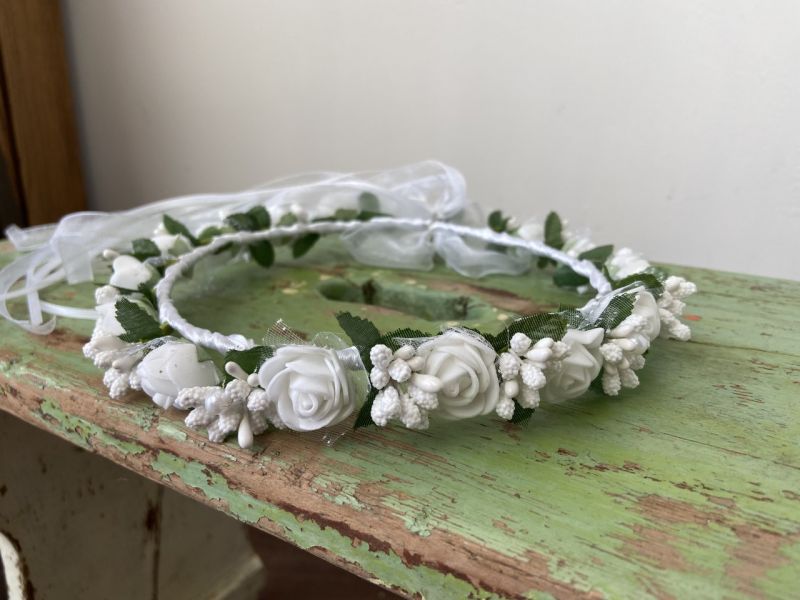 Lacey Bell - Flower Crown with organza ribbons