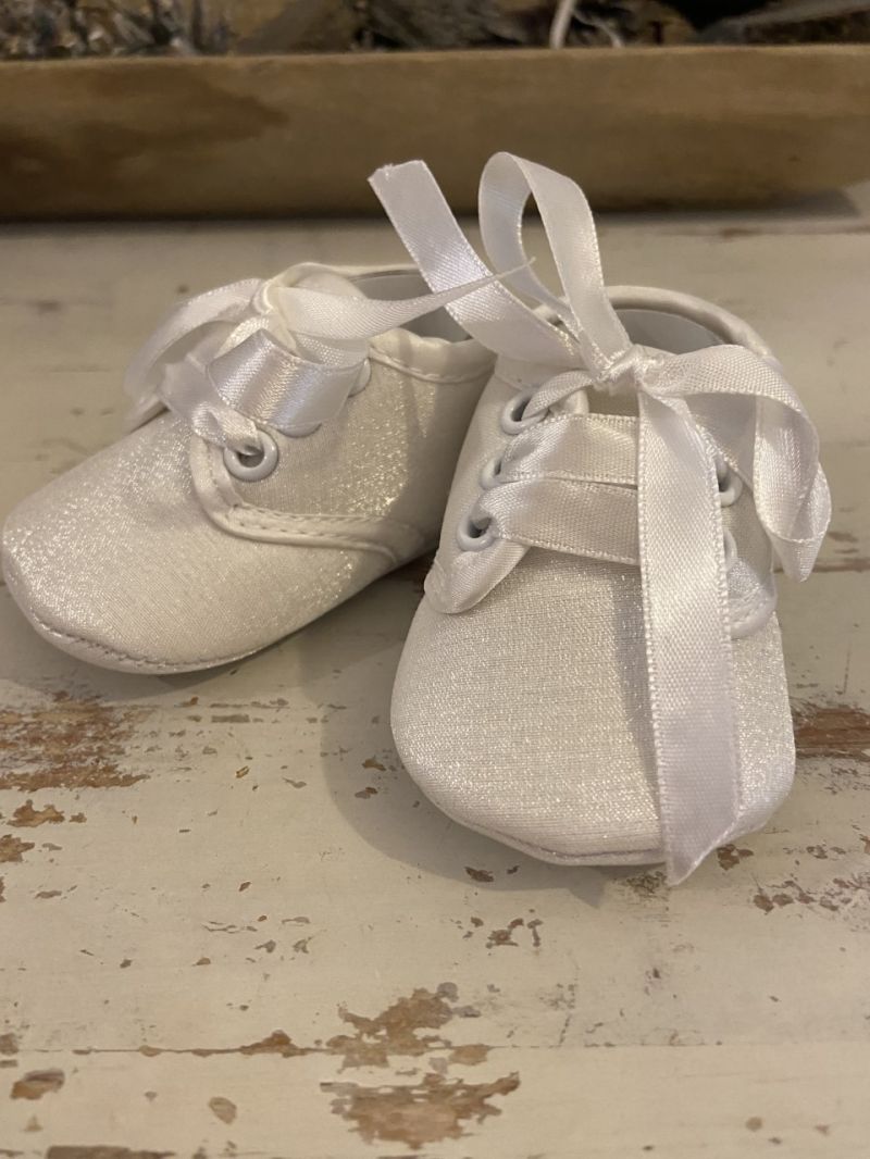 Ivory Satin Baby Shoes