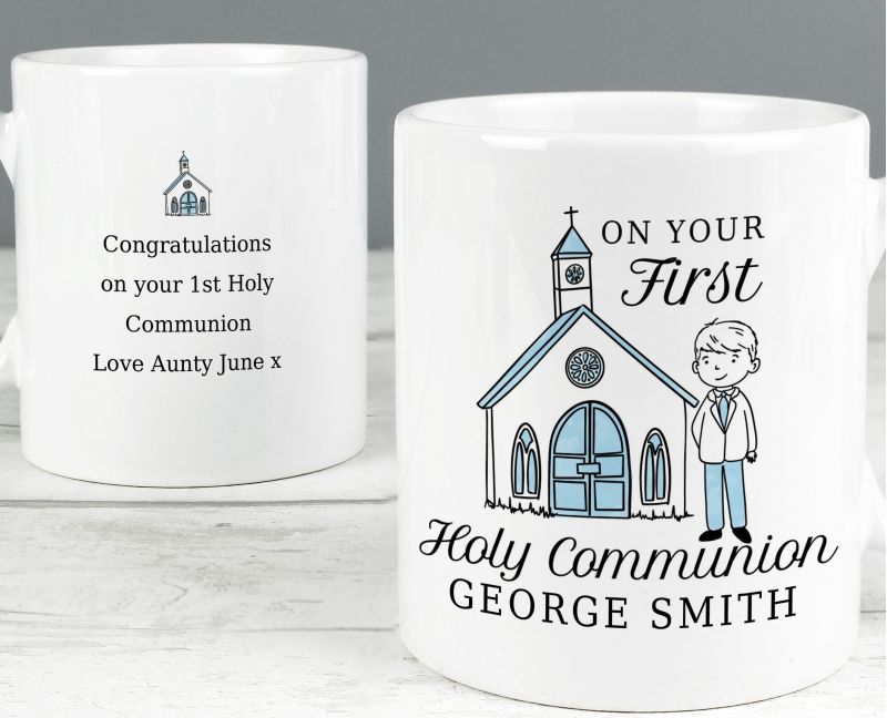 Personalised Holy Communion Mug - Boys