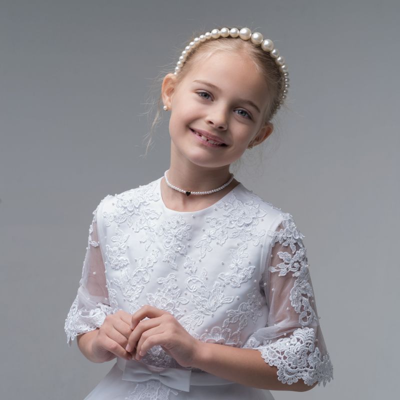 Paula's Communion Girls White Glitter Communion Trainer Shoes:- Flats main image 1