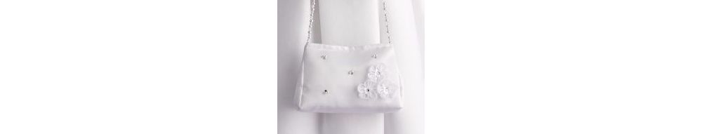 White Communion Bag with Pearl & Crystal Handle