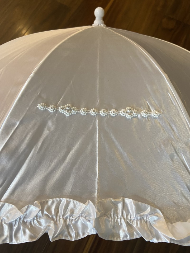 Communion Parasol with Diamante Daisy Detail 