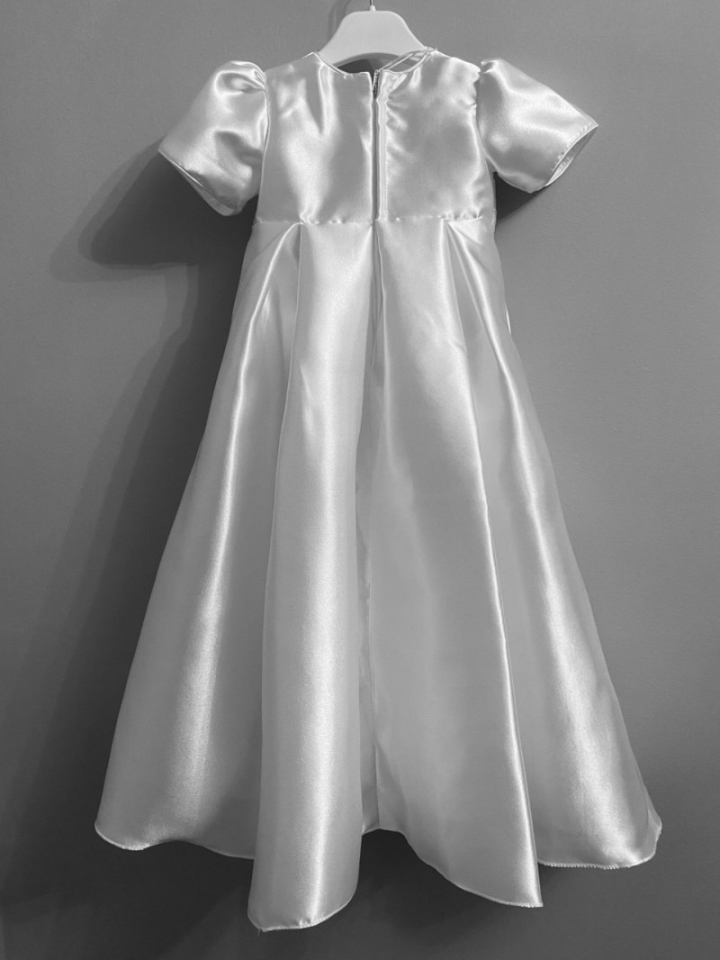 White Satin Unisex Christening Gown