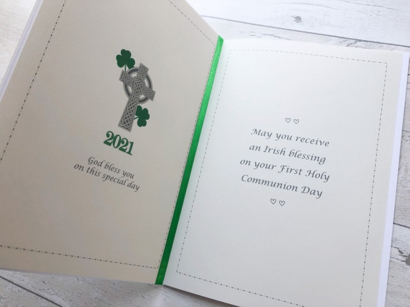 Personalised Irish First Communion Card for B