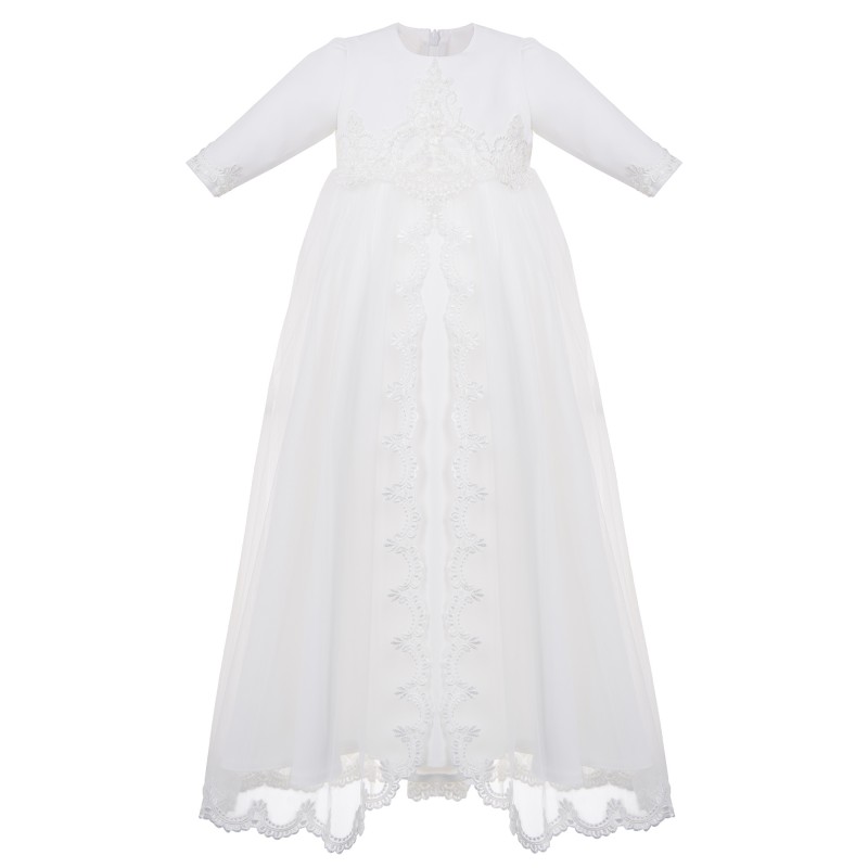 Long Sleeved Christening Gown - Maya