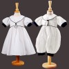 Christening Dress Tanya - Linen look cotton s