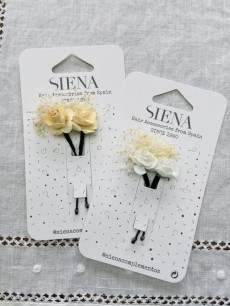 Siena Pair of Flower Hairpins with Gypsophila - 6349