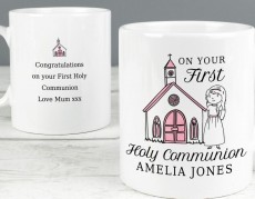 ***UK CUSTOMERS ONLY*** Personalised Holy Communion Mug - Girls