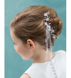 emmerling floral hair accessory comb & ribbon trails 77515