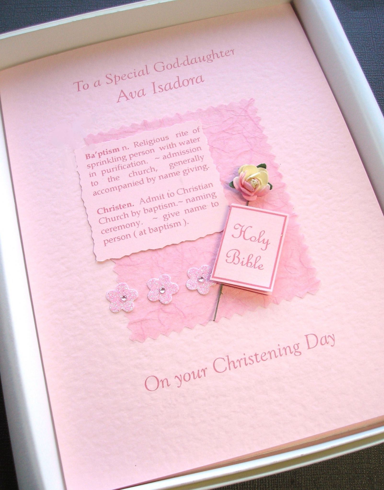 ***UK CUSTOMERS ONLY*** Christening Card for Girl - Baptism Definition