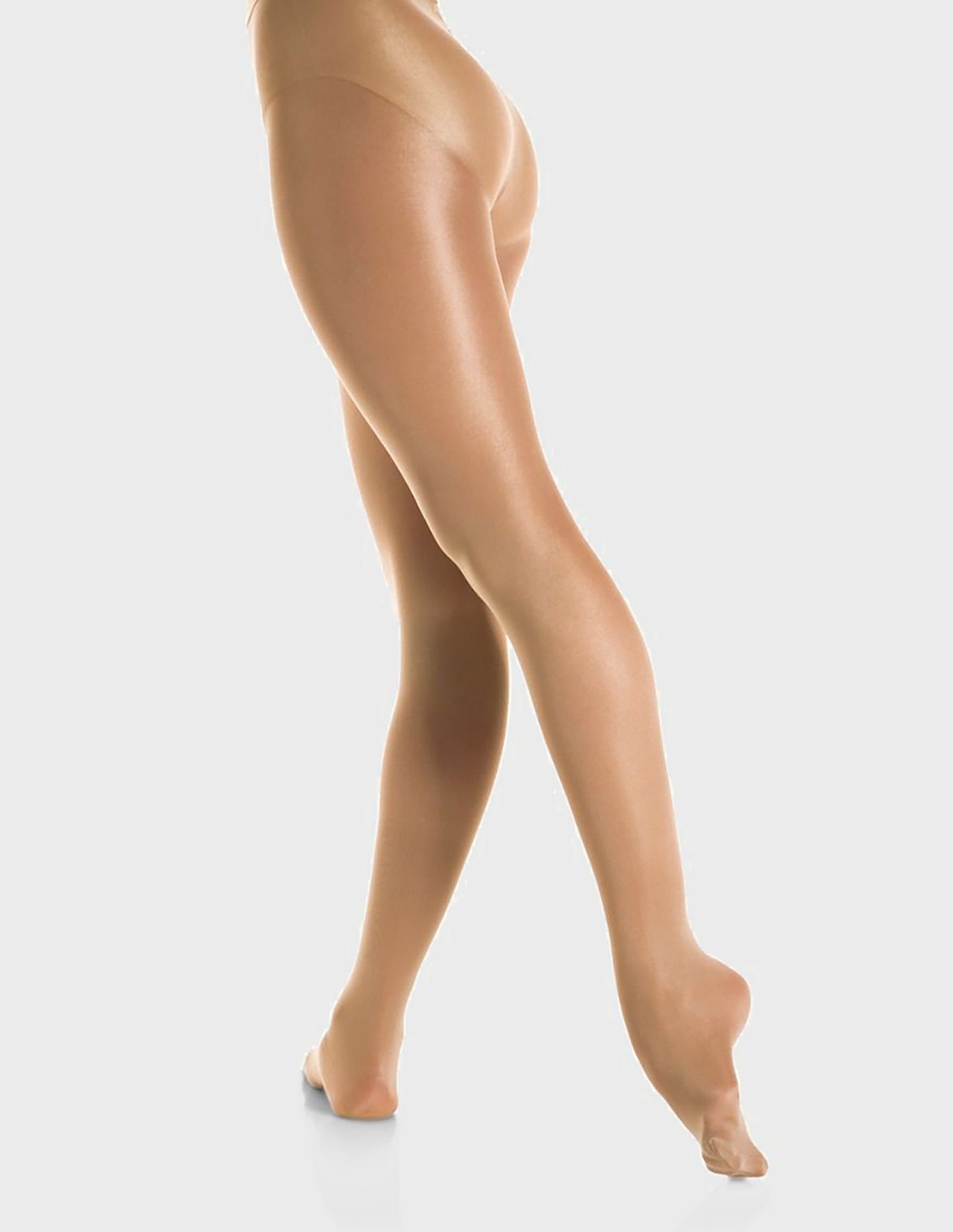 Girls Ladies 60 Denier Shimmer Dark Toast Tan Footless Ballet
