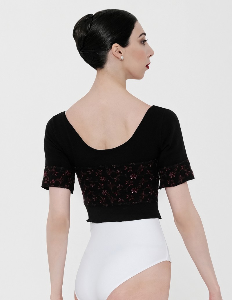 Wear Moi Rosea Embroidered Flower Cropped Top