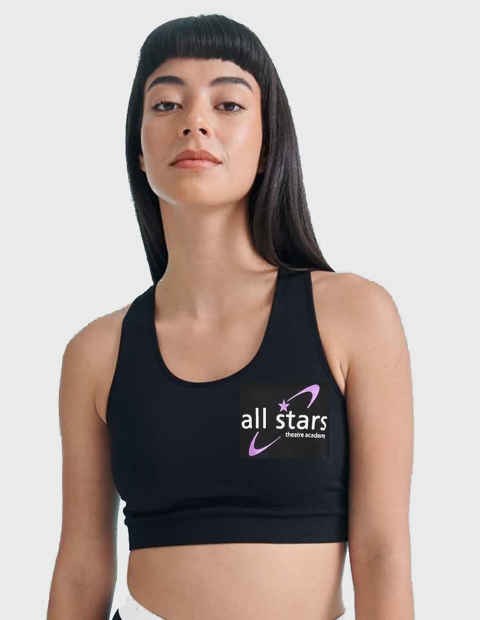 all stars theatre academy racer back workout crop top