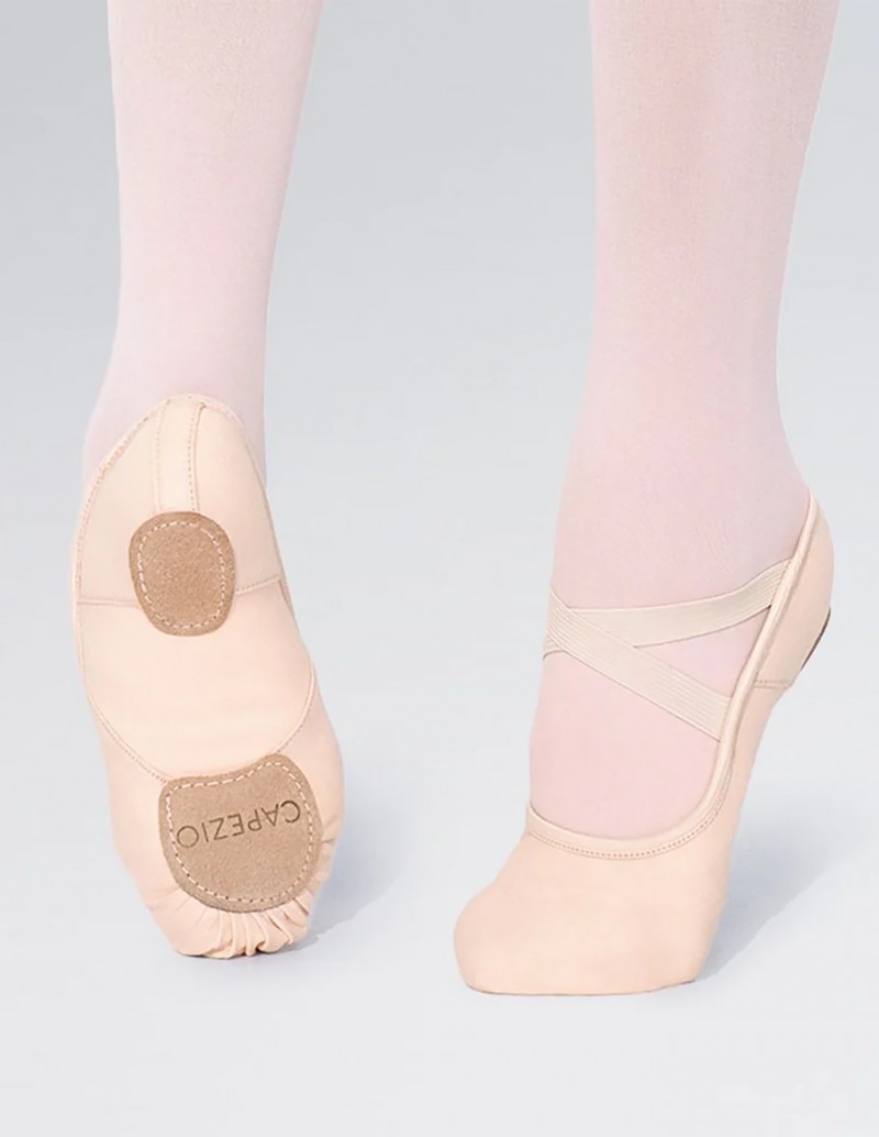 Capezio® 2037 Nude Hanami Stretch Canvas Ballet Shoe, Split Sole - View #2