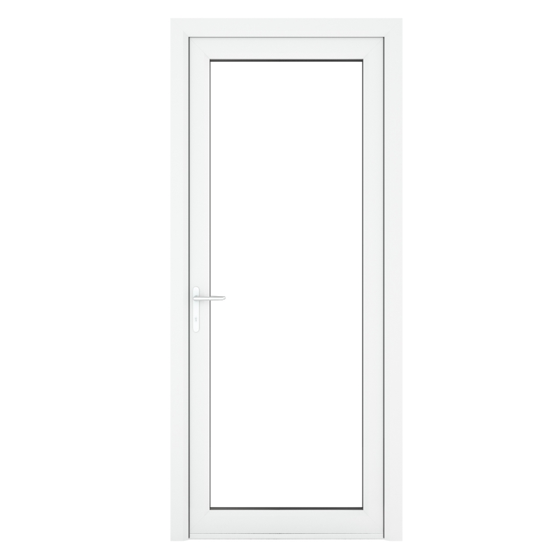 crystal direct upvc white clear glazed door full glass right hand open single door