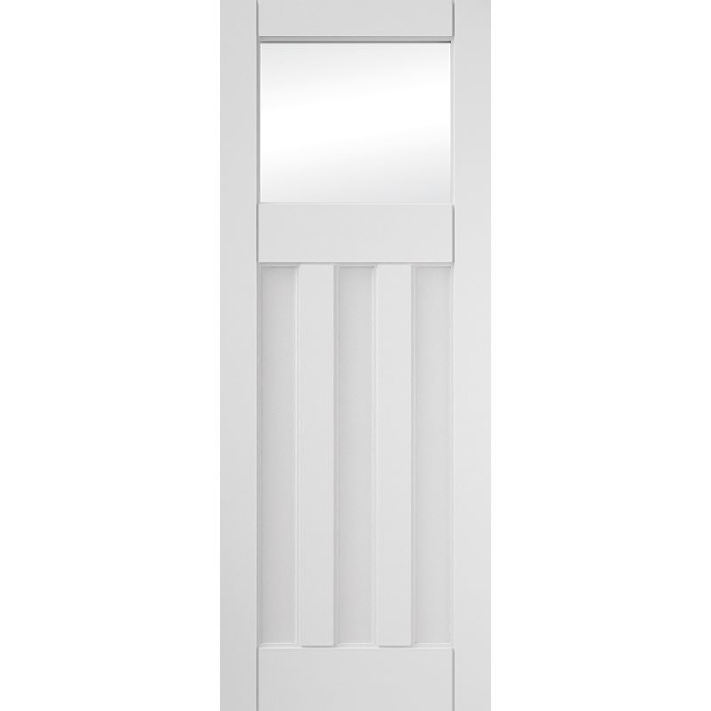 internal white primed deco 4 panel clear glazed door