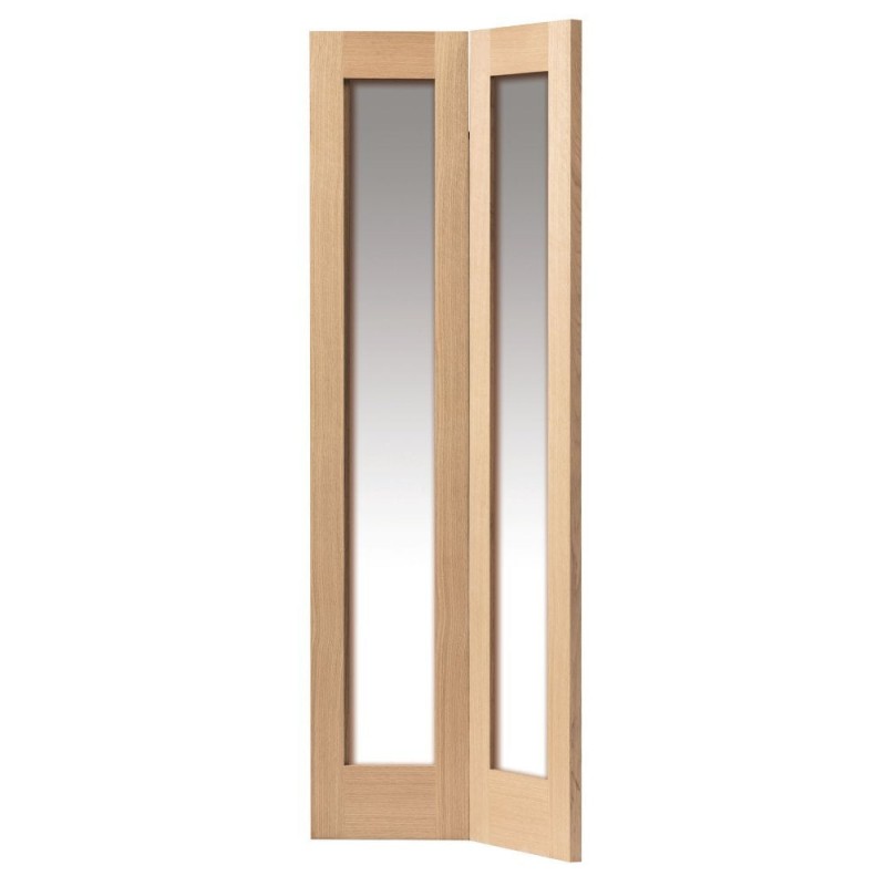 internal oak fuji bi-fold clear glazed door
