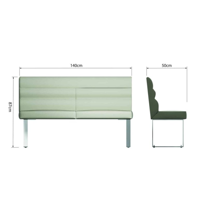 Signature 1.4m Dining Bench With Back In Taup