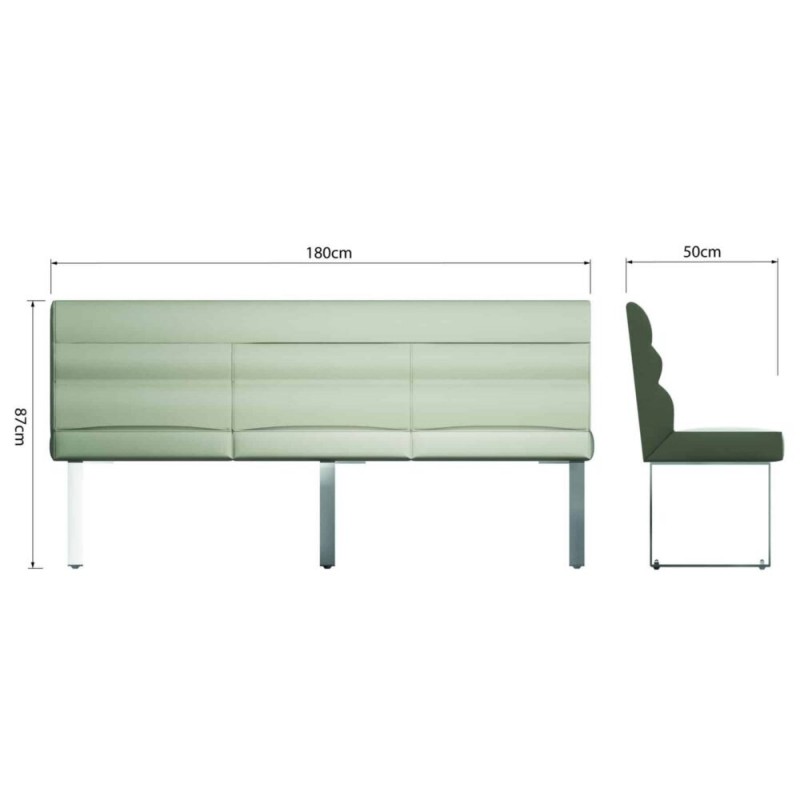 Signature 1.8m Dining Bench with Back in Taup