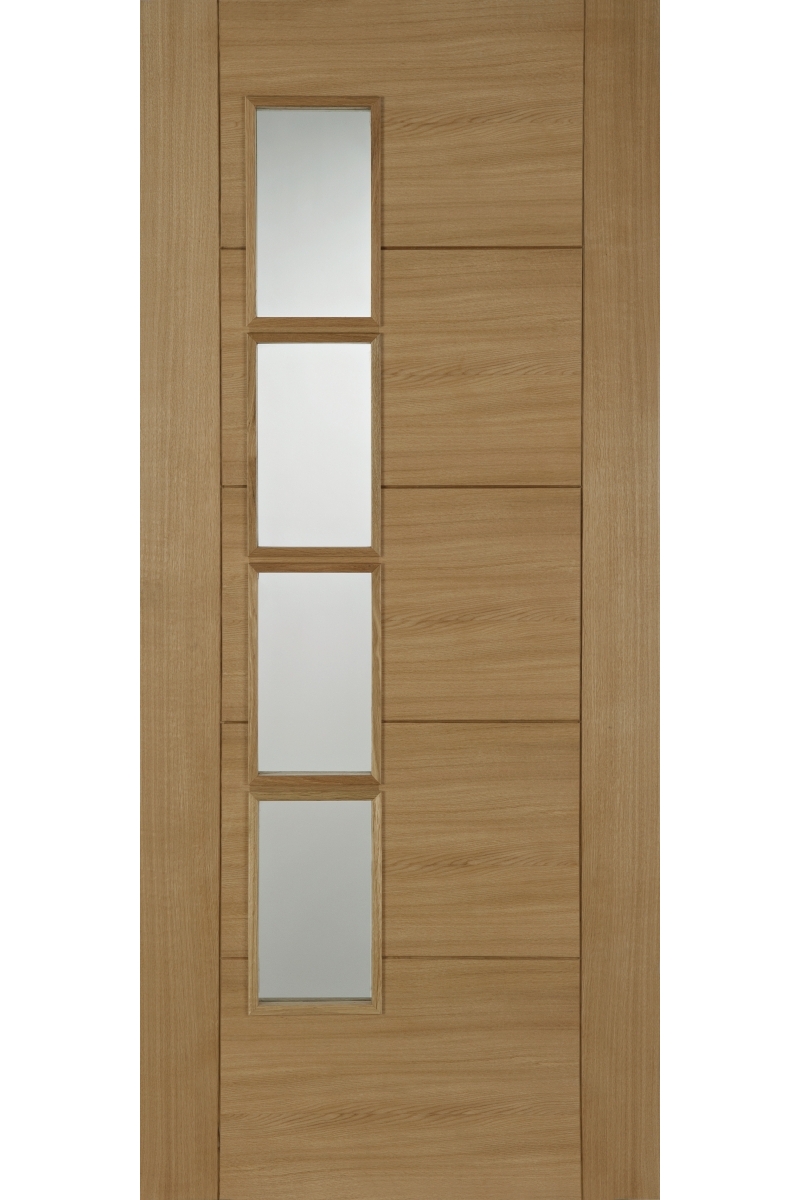 internal oak offset 4l glazed pre-finished door