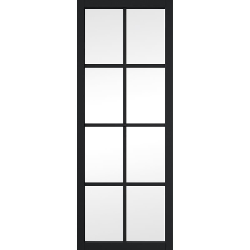 internal black slimline 8l clear glazed door fully finished