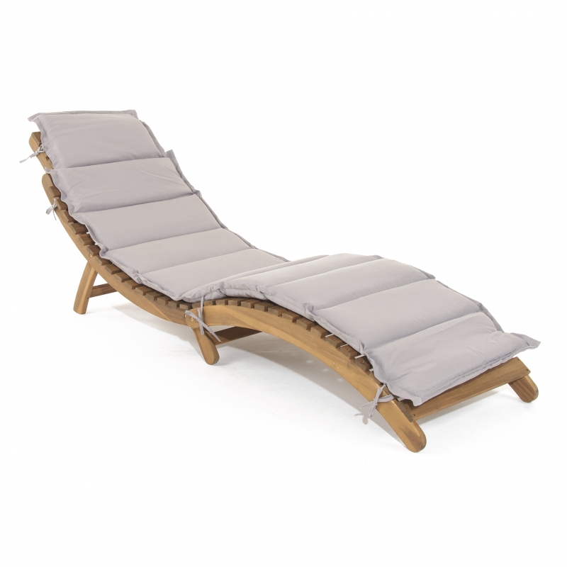 acacia wood wave lounger with cushion