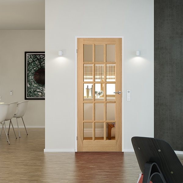 internal oak oregon 10 light clear glazed door