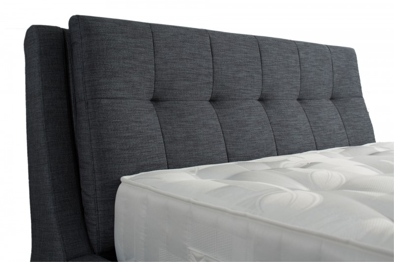 Artisan Dark Grey Fabric Bed 4 Side Drawers 3