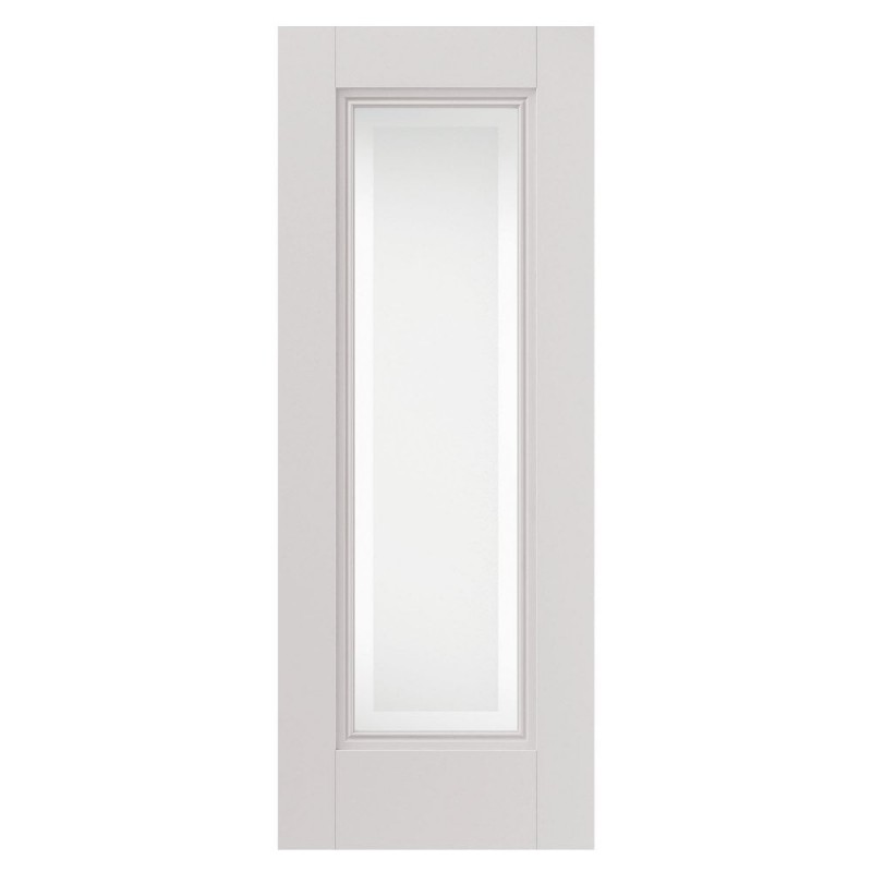 internal belton white primed clear etched glazed door