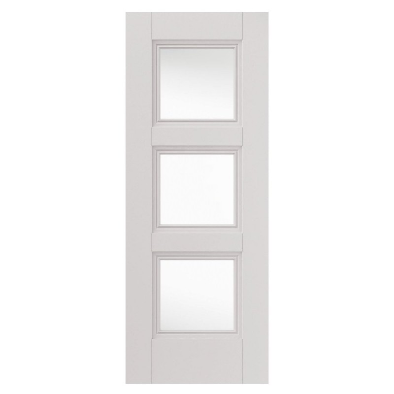 internal catton white primed clear glazed door
