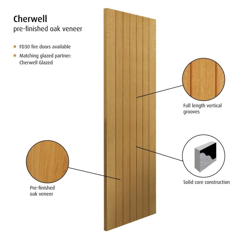 Internal Oak Cherwell Door Pre-Finished
