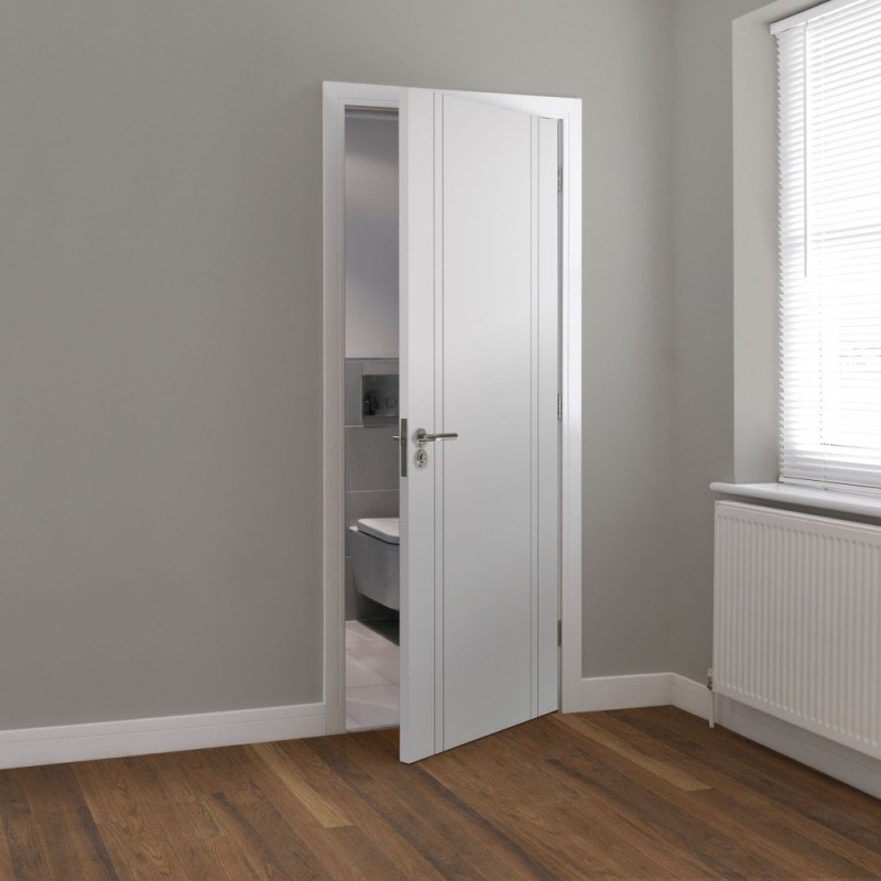Internal White Novello Fire Door Pre-Finished