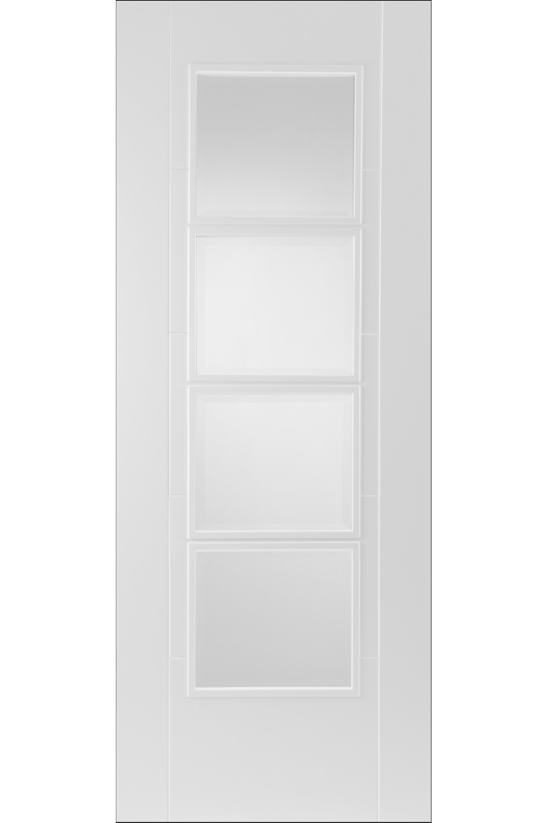 internal white modern 4 light clear glazed door